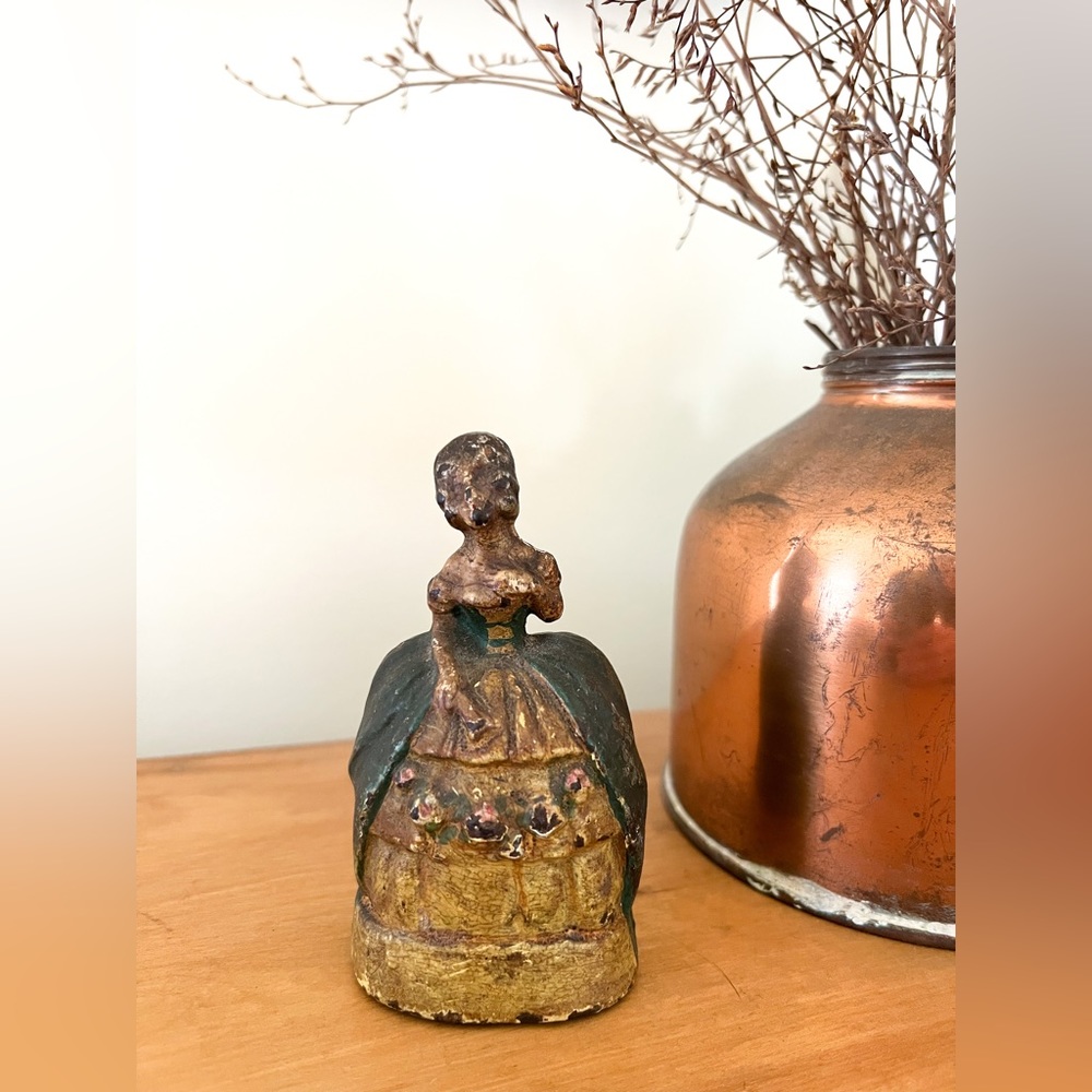 Antique Cast Iron Lady in Ball Gown Door Stop